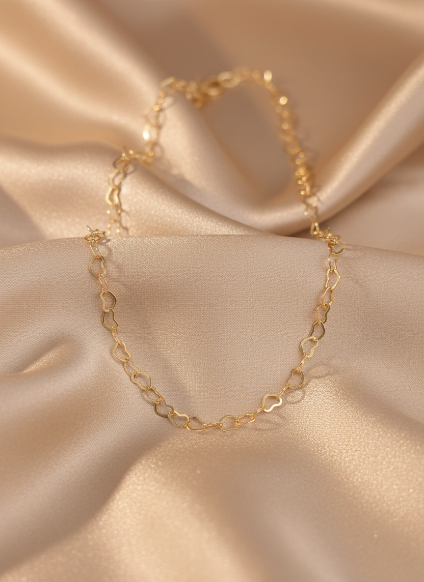 Cuore Legato Necklace – 18K Gold Plated Heart Chain