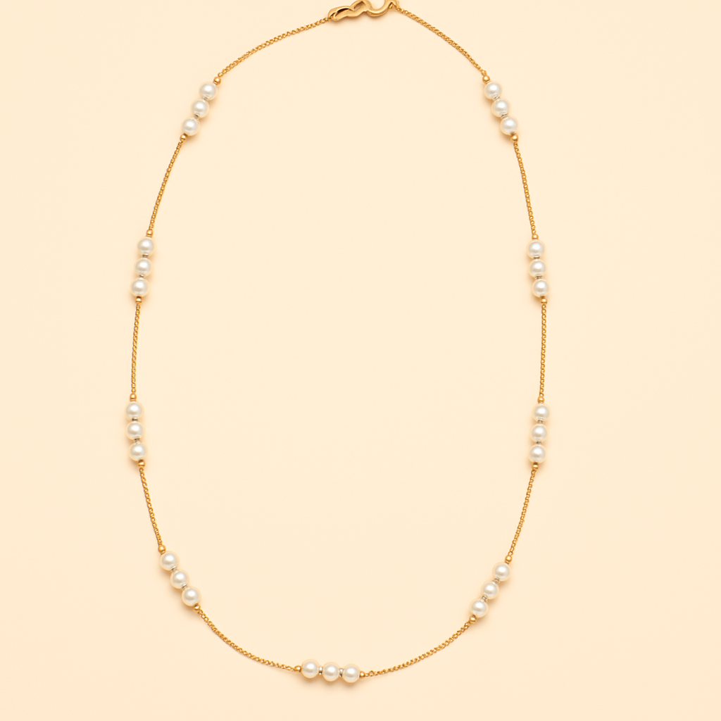 Perla Intervallo Necklace – Gold Chain Pearls