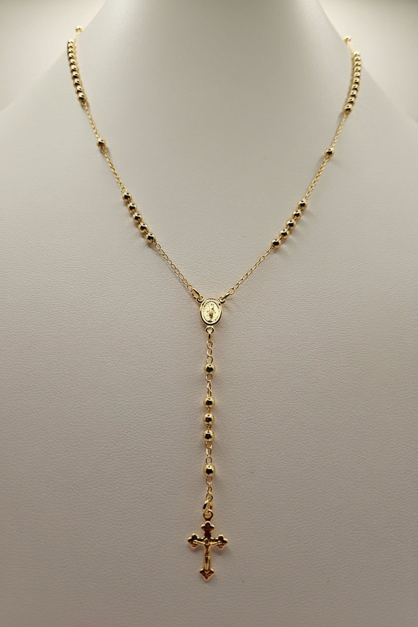 Rosary Necklace – 18K Gold Plated Rosary Chain | LUDUVICE