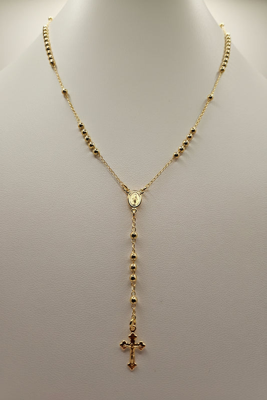 Rosary Necklace – 18K Gold Plated Rosary Chain | LUDUVICE