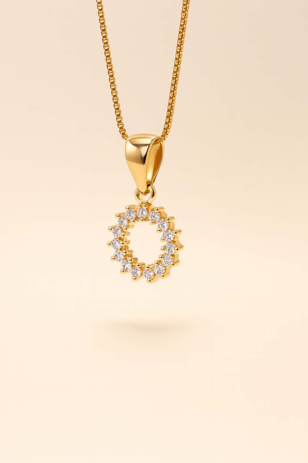 Cerchio di Luce Necklace – Gold Pendant with Zirconia Crystals