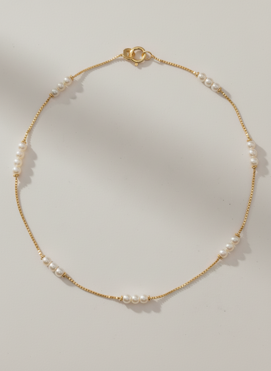 Perla Intervallo Necklace – Gold Chain Pearls