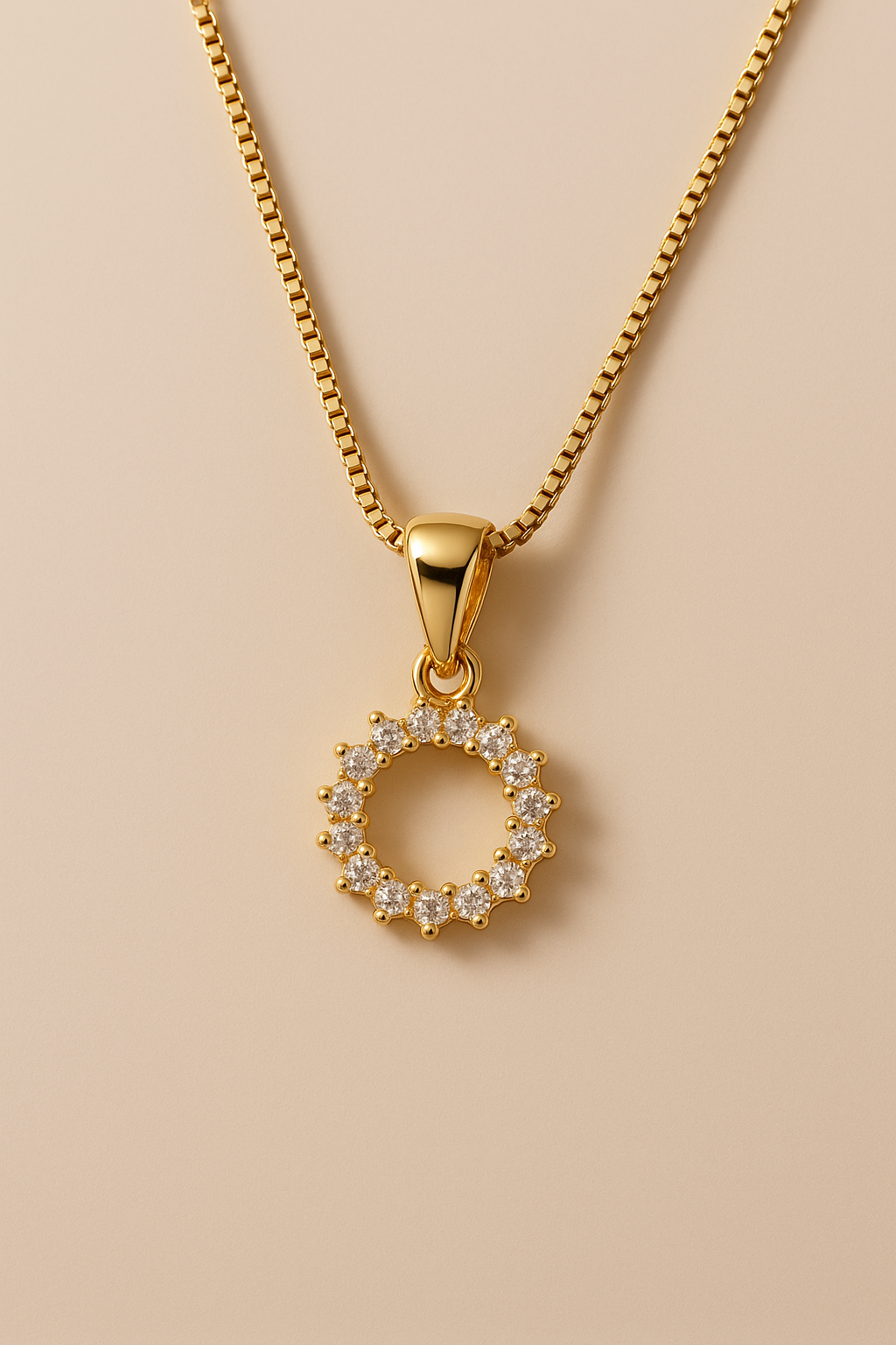 Cerchio di Luce Necklace – Gold Pendant with Zirconia Crystals