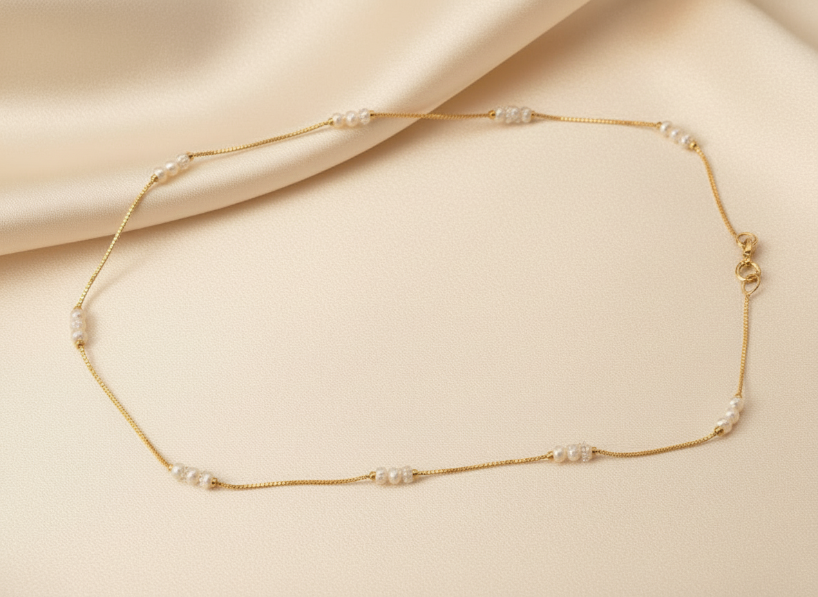 Perla Intervallo Necklace – Gold Chain Pearls