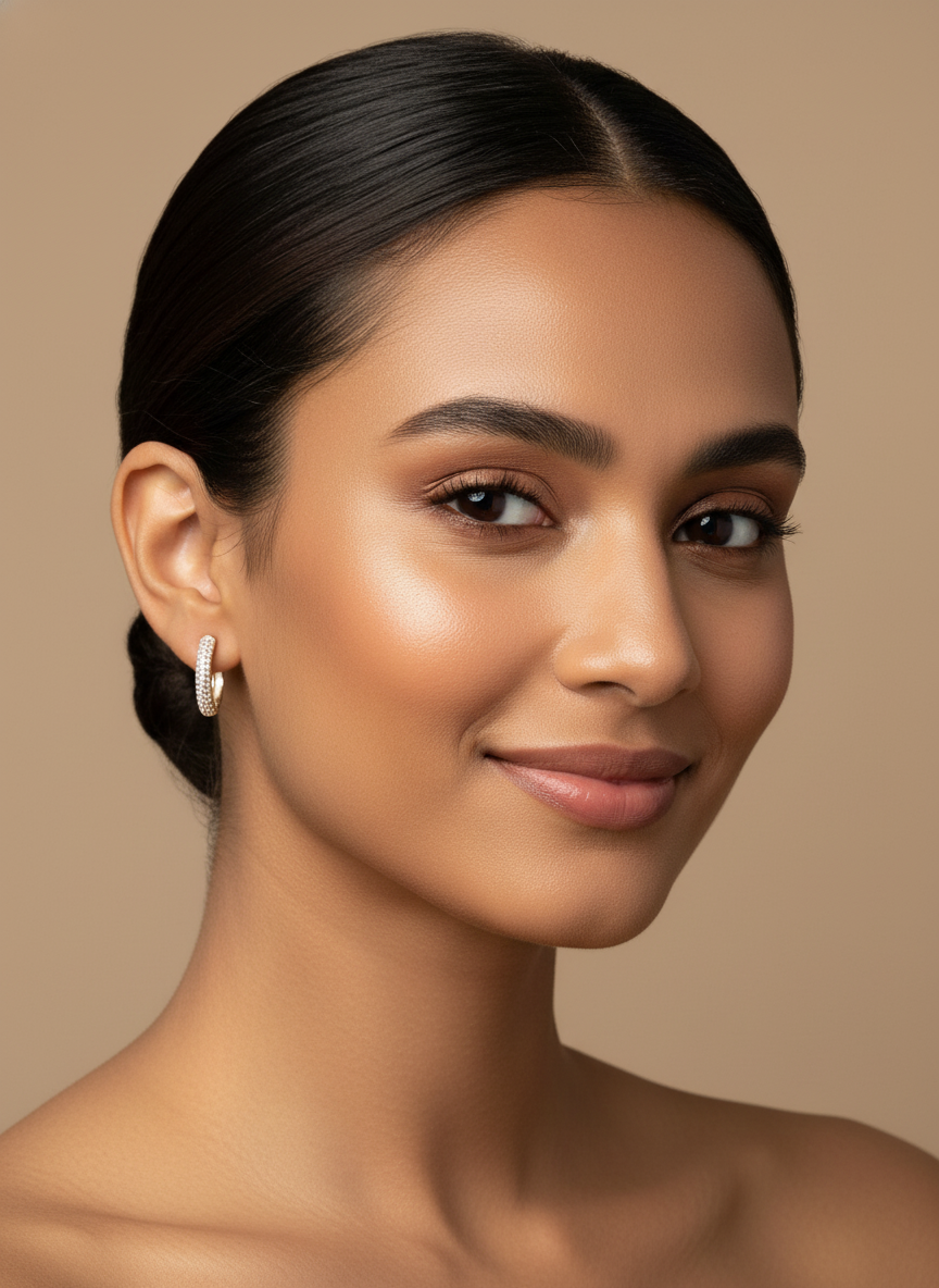 Éclat Pavé Hoops – Gold Pavé Zirconia Earrings | LUDUVICE