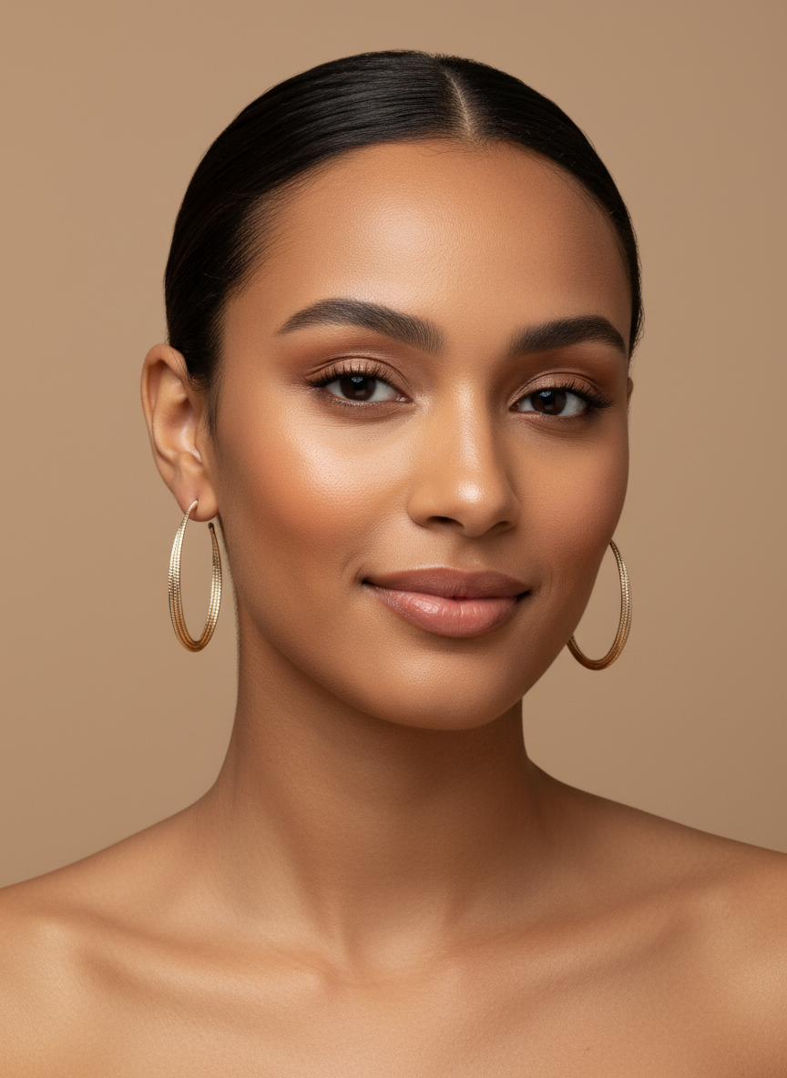 Lira Textured Hoops – Elegant Gold Hoop Earrings | LUDUVICE
