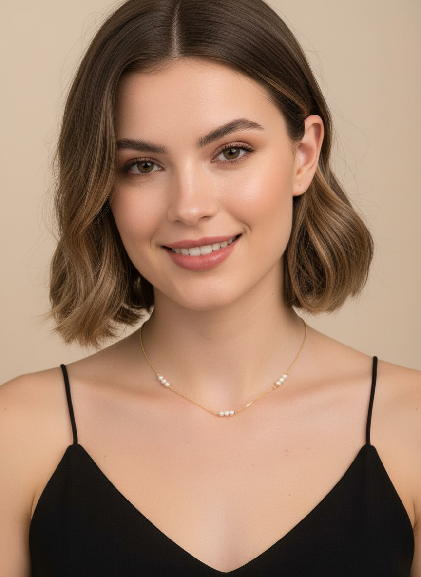 Perla Intervallo Necklace – Gold Chain Pearls