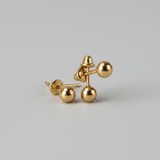Gold Ball Stud Earrings – 18K Gold Plated | LUDUVICE