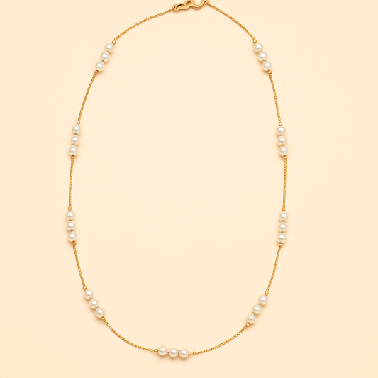Perla Intervallo Necklace – Gold Chain Pearls